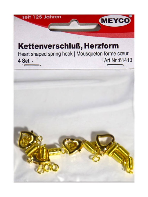 Set de 4 carabine aurii in forma inima Meyco 61413