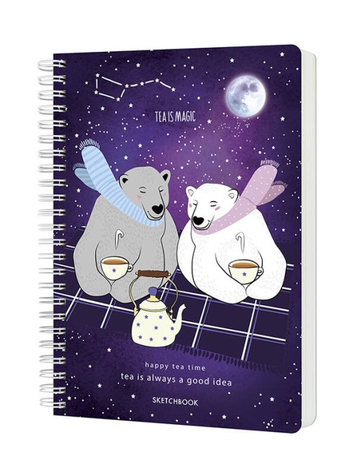 Sketchbook cu spira Happy tea time 60 file 120g/mp Tea is magic