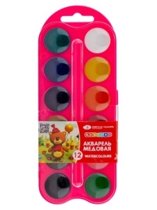 Acuarele cu miere set 12 in cutie de plastic Tsvetik 27421675