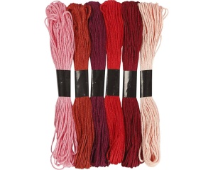 Ata broderie mouline 1mm set 6 culori Red Harmony pentru cusut si craft