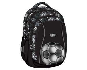 Ghiozdan St. Right Silver Goal St. Majewski BP04, cu 4 compartimente, dimensiune 43 cm, culoare gri, cod 697470