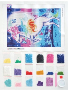 Kit broderie cu strasuri colorate Magical Unicorn DP Craft DSM-105120