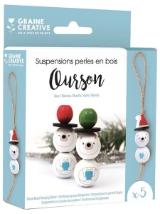 Kit creativ 5 decoratiuni din bile, Ursuleti Polari, 100873, Graine Creative