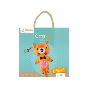 Kit Creativ de Cusut pentru Copii model Elliott the Cat Avenue Mandarine KC047C