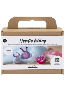 Kit creativ Mini-Craft pentru copii, monstruleti din lana pentru impaslire, 977650