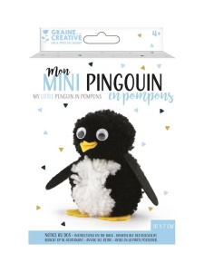 Kit creativ pentru copii, Pinguin din pampoane Graine Creative, cod 440021