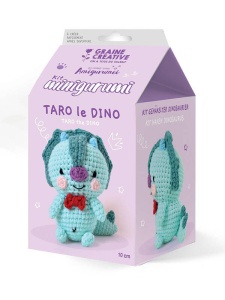 Kit pentru crosetat Minigurumi Dinozaur Graine Creative, 100 mm, cod 420226