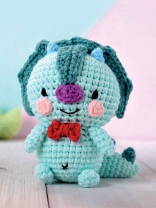 Kit pentru crosetat minigurumi dinozaur 100 mm Graine Creative 420226