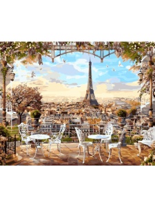 Kit pictura pe numere Cafe overlooking the Eiffel Tower Profiart GX8876