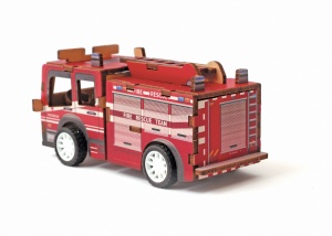 Macheta 3D masina de pompieri din lemn Graine Creative 651058