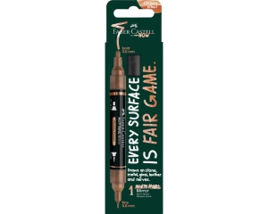 Marker acrilic cu efect metalizat, cupru 552, varf dublu 0,83 mm, Multimark, Faber-Castell
