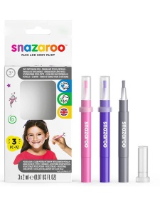 Markere cu varf de pensula pentru bodypainting set 3 bucati Snazaroo 1180141