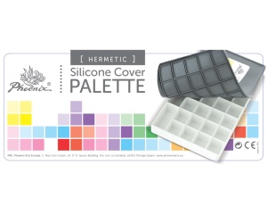 Paleta de pictura dreptunghiulara din plastic cu capac din silicon, 36 celule Phoenix 20602013873