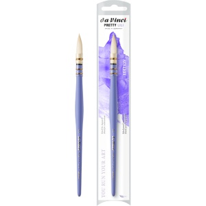Pensula DaVinci Pretty Lili din Fibre Sintetice Albe cu Maner Mov 493/2