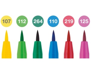 Pitt Artist Pen Brush India Ink Springtime set 6 culori primavara Faber Castell 167177