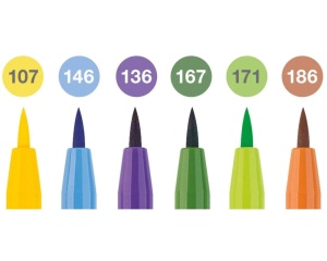 Pitt Artist Pen Brush India Ink Summer Vibes set 6 culori vara Faber Castell 167178