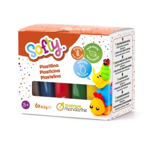 Plastilina moale Softy pentru copii Sortiment 6 x 62g SO0870006K01C