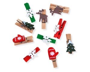 Set 10 Clestisori din Lemn cu Accesoriu de Iarna CEOZ-205 Dp Craft