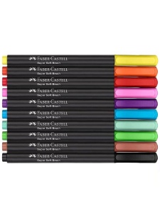 Set 10 markere Brush Pen Black Edition Faber-Castell 116451