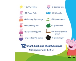 Set 12 carioci jumbo Staedtler Noris Junior Peppa, varf gros rezistent la presiune, ST-329-C12-L1