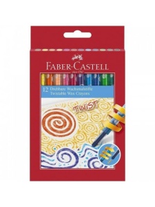 Set 12 creioane cerate retractabile Twist Faber Castell 120003
