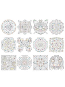 Set 12 Planse de Colorat Mandala 32x32mm - Libra