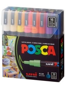 Set 16 markere PC-3M 0.9-1.3 mm Uni Posca M1482