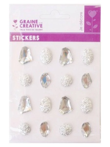 Set 16 pietre adezive 2cm alb 500388