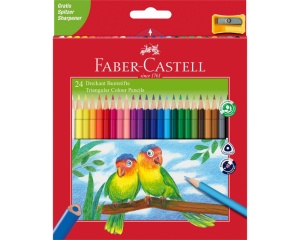 Set 24 creioane colorate triunghiulare Eco FC120524 Faber Castell