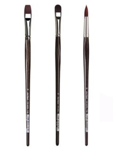 Set 3 pensule cu varf din fire sintetice Top-Acryl da Vinci 4221