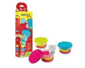 Set 3 plastiline cu sclipici din minerale naturale, 3 culori x 100 g, Giotto Bebe, 000479700