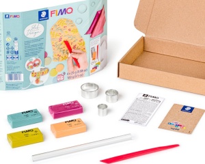 Set 4x25g fimo + accesorii pentru tehnica modelarii in straturi 8025 HTC3 Staedtler
