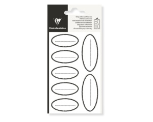 Set 4x7 Etichete Adezive Ovale Negru Clairefontaine 617061C