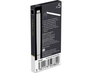 Set 5 cartuse lungi cu cerneala neagra permanenta, Quink, Parker, 19504021950382