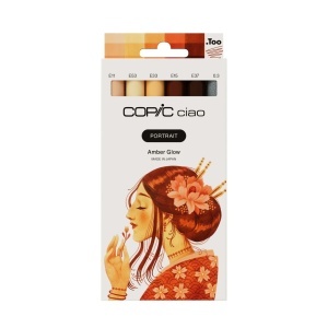Set 5 markere cu cerneala pe baza de alcool + 1 Multiliner, Copic Ciao Portrait Amber Glow, 22075584