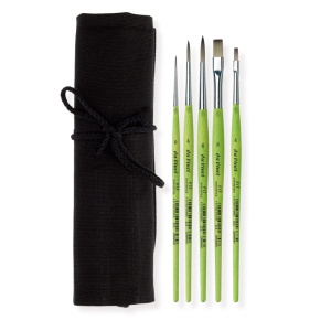 Set 5 Pensule Sintetice Fit Maner Verde+Penar Textil DaVinci 4069