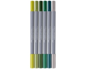 Set 6 Markere cu 2 Capete Lettering Jungle Faber Castell 164517