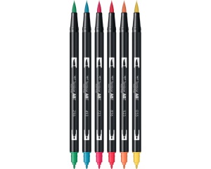 Set 6 markere Dual Brush, Derma Colours, Tombow, TB-ABT-6P-3