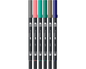 Set 6 markere Dual Brush, Vintage Colours, Tombow, TB-ABT-6P-5