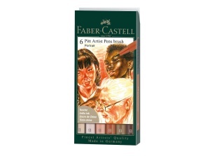 Set 6 Markere Pitt Artist Pen Brush Portret Faber Castell 167167