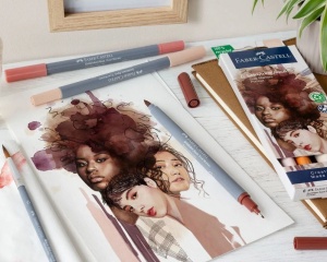 Set 6 markere solubile 2 capete portret goldfaber Faber-Castell 164523