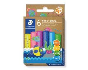 Set 6 plastelina Staedtler Noris Jumbo cu sclipici, 16,6 g, pentru modelaj, ST-842M-C6