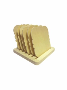 Set 6 suport pahare din lemn 11,5x11,5x3cm Graine Creative 100316