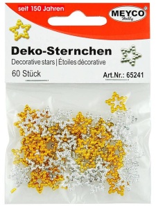 Set 60 Stelute din perle Aurii si Argintii Meyco 65241