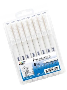 Set 8 linere Black Marvy Uchida for Drawing 4600-8B