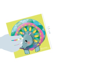 Set creativ cu carduri de razuit, model mandala animale, My Mandarine, cod KC125C