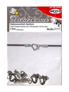 Set de 4 carabine argintii forma inima Meyco 61412