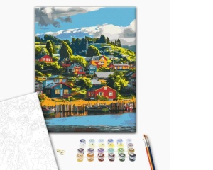 Set pictura pe numere, Colourful Village, BS53968