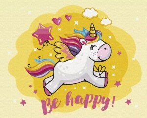 Set pictura pe numere pentru copii, Happy Unicorn, KBS110