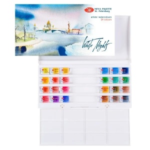 Acuarele extra-fine set 24 in cutie de plastic White Nights 19421583
